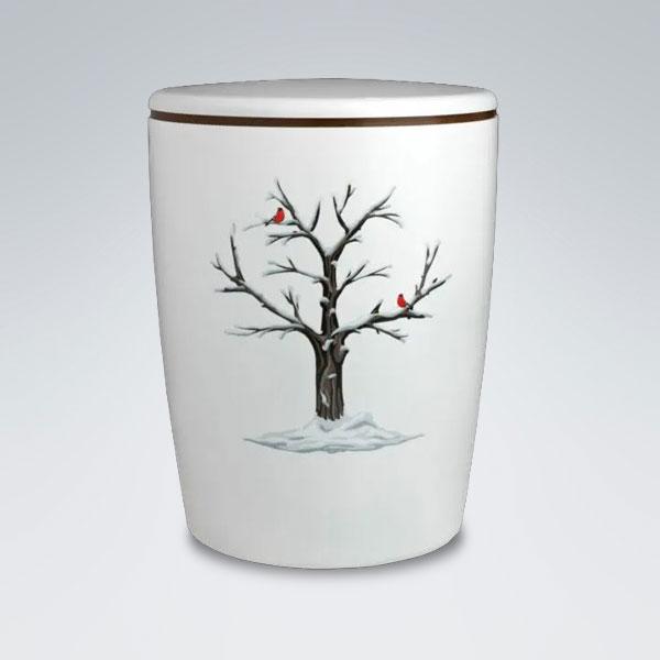 Urne Solid Line 01112 weiss mit Orchidee